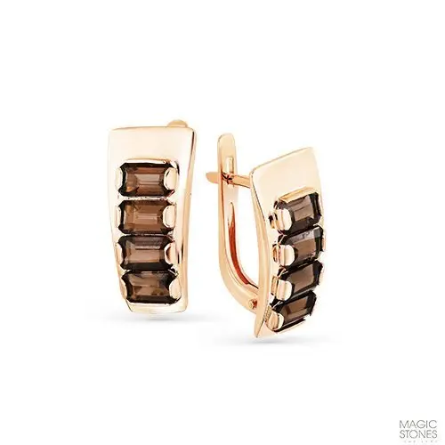 Серьги с английским замком из красного золота