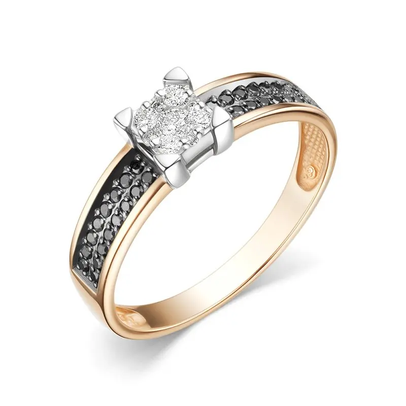 Кольцо декоративное из комбинированного золота