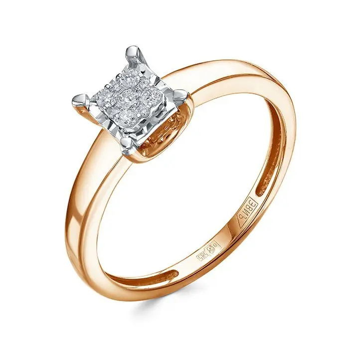 Кольцо декоративное из комбинированного золота