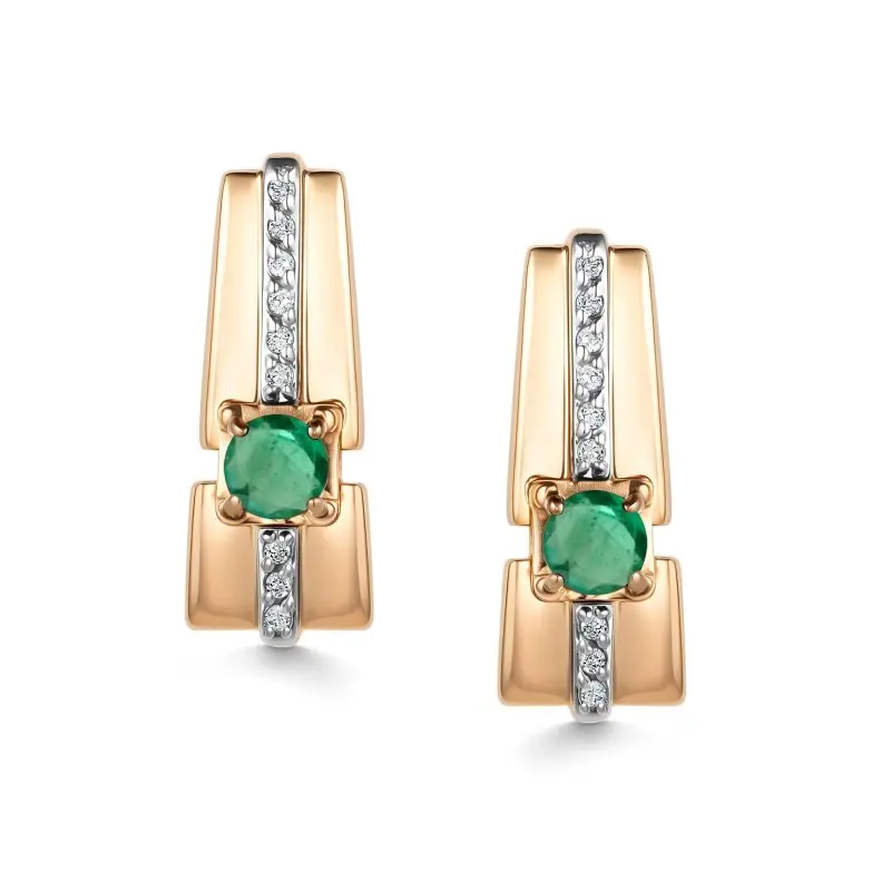 Серьги с английским замком из красного золота