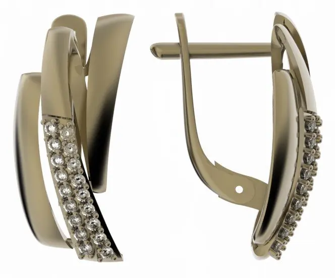 Серьги с английским замком из красного золота