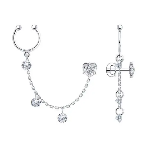 Серьги пуссеты из серебра вид 1