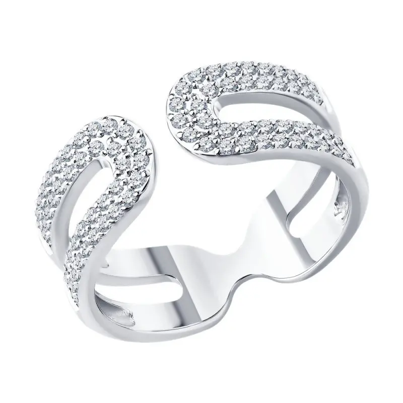 Кольцо декоративное из белого золота