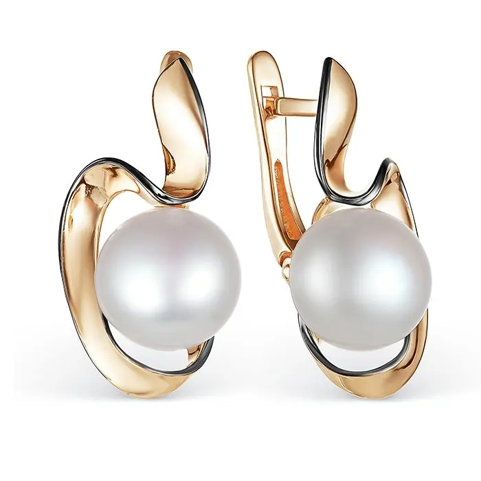 Серьги с английским замком из красного золота