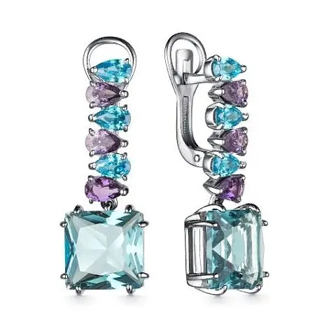 Серьги подвесные из серебра