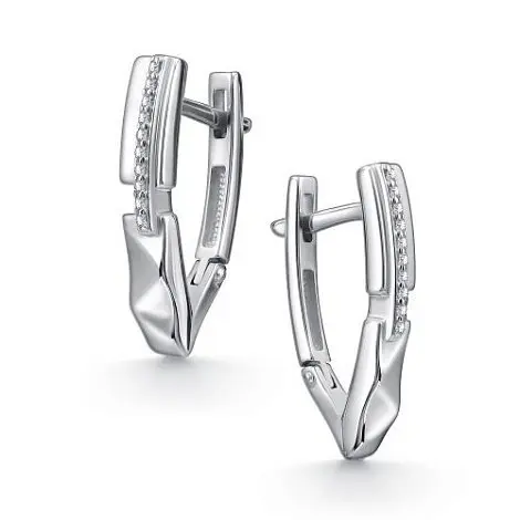 Серьги с английским замком из серебра