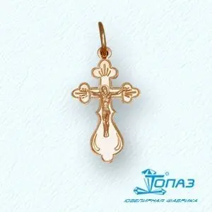 Подвеска крест из красного золота