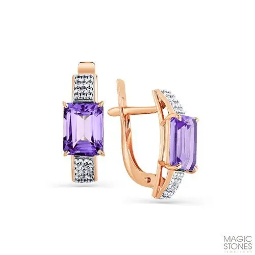 Серьги с английским замком из красного золота