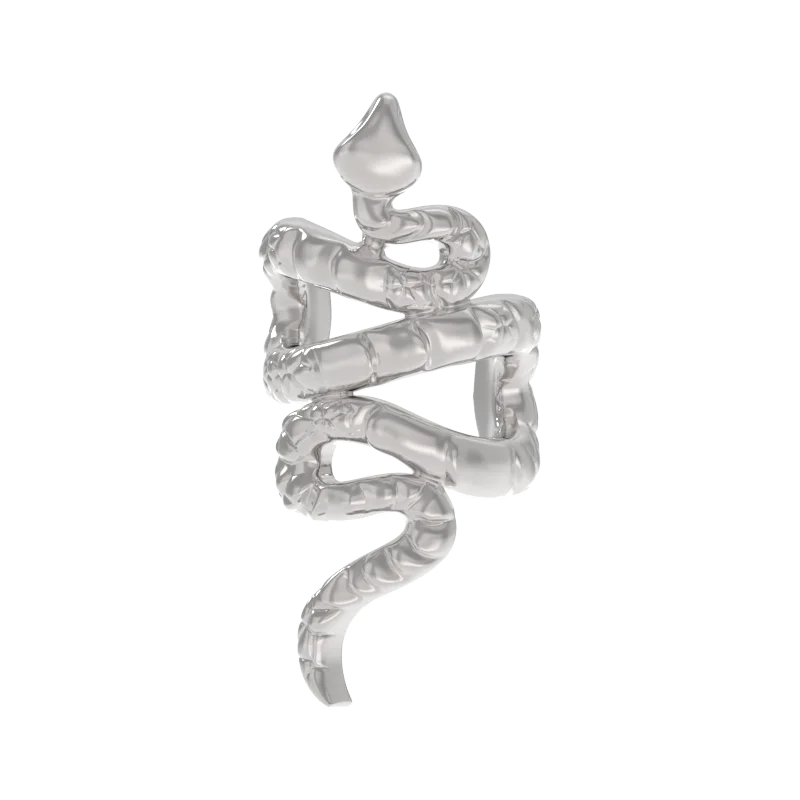 Серьги каффы из серебра