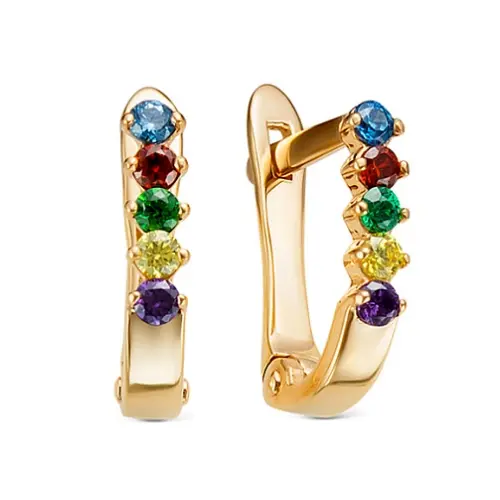 Серьги детские из красного золота