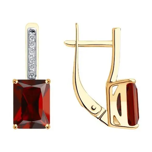 Серьги с английским замком из красного золота