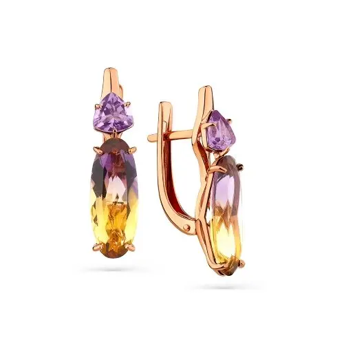 Серьги с английским замком из красного золота