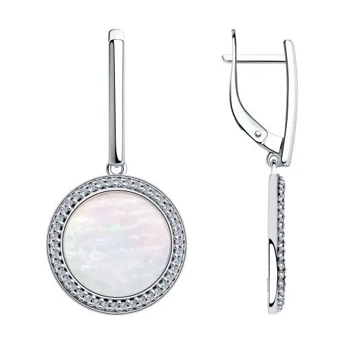 Серьги с английским замком из серебра