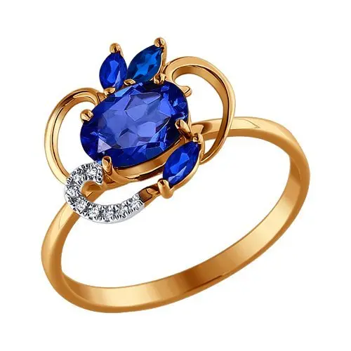 Кольцо декоративное из комбинированного золота