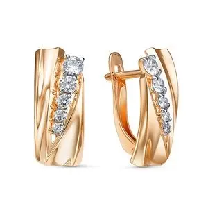 Серьги с английским замком из красного золота