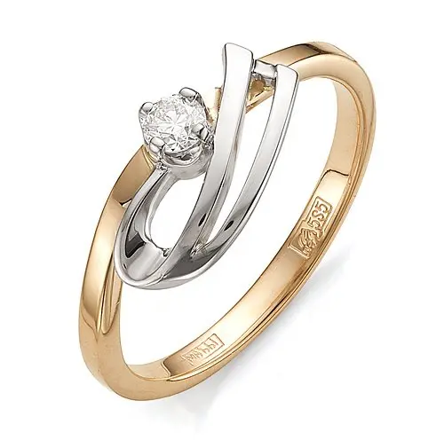 Кольцо декоративное из комбинированного золота