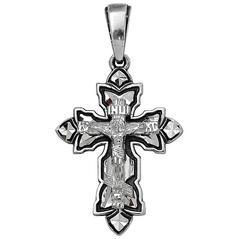Подвеска крест из серебра