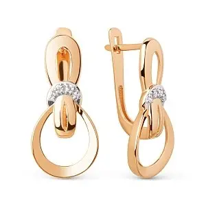 Серьги с английским замком из красного золота