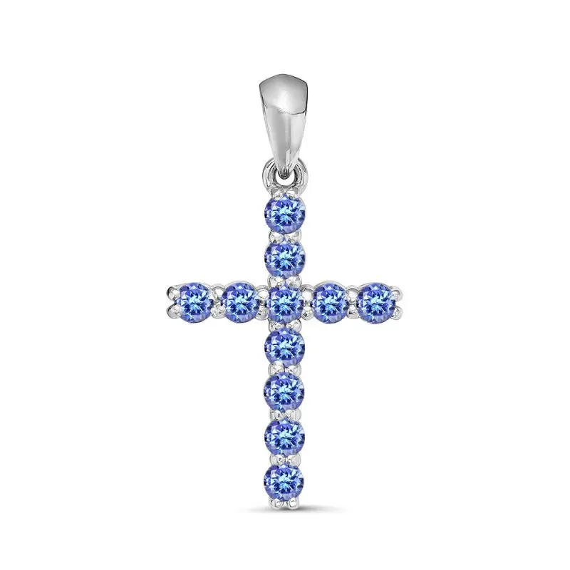 Подвеска декоративный крест из серебра