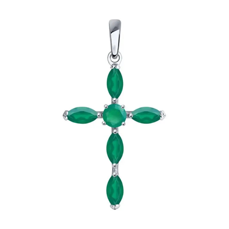 Подвеска декоративный крест из серебра