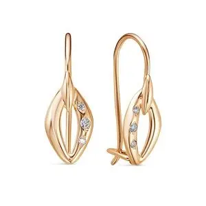 Серьги детские из красного золота