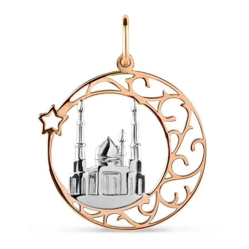 Подвеска мусульманская из комбинированного золота