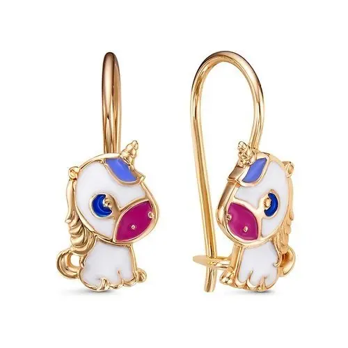Серьги детские из красного золота