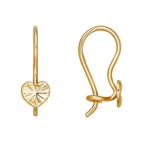 Серьги детские из красного золота
