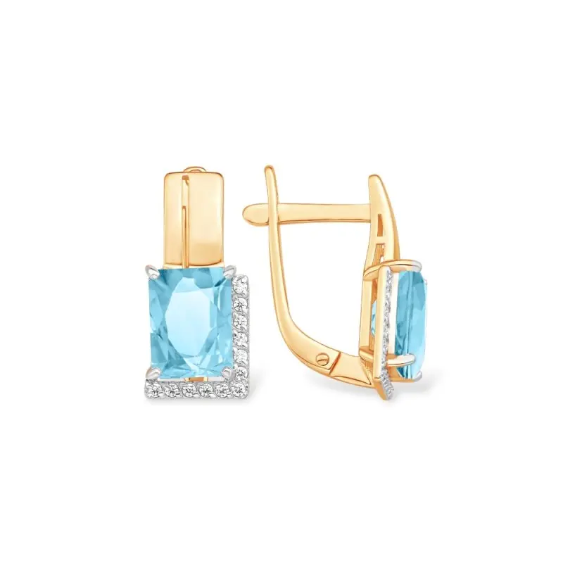 Серьги с английским замком из красного золота