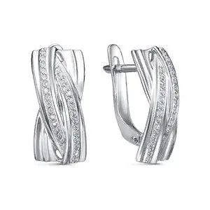 Серьги с английским замком из серебра