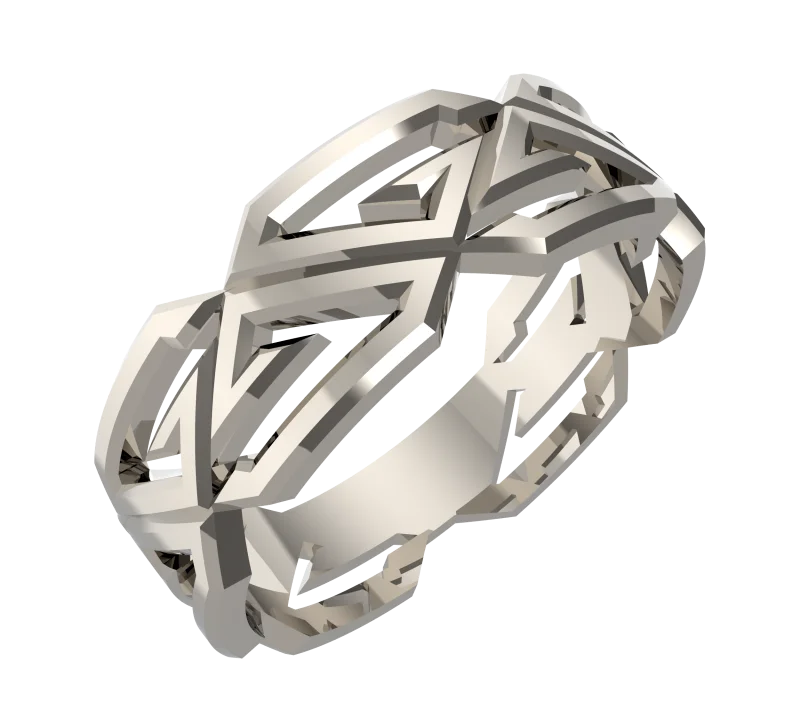 Кольцо обручальное из белого золота