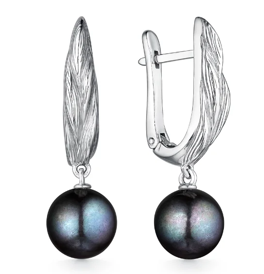 Серьги подвесные из серебра