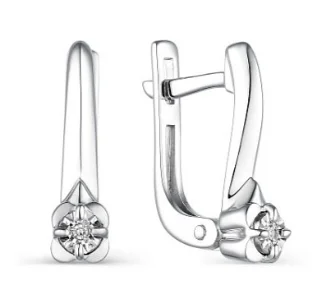 Серьги с английским замком из серебра