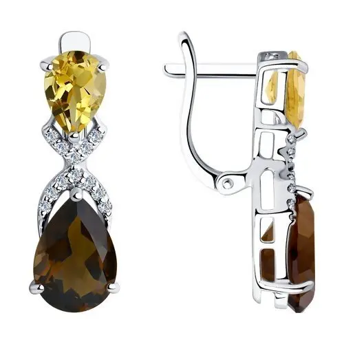 Серьги с английским замком из серебра