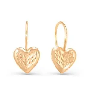 Серьги детские из красного золота