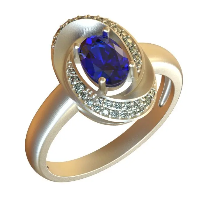 Кольцо декоративное из серебра