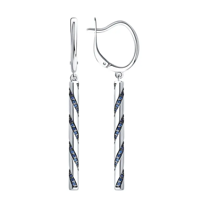 Серьги подвесные из серебра