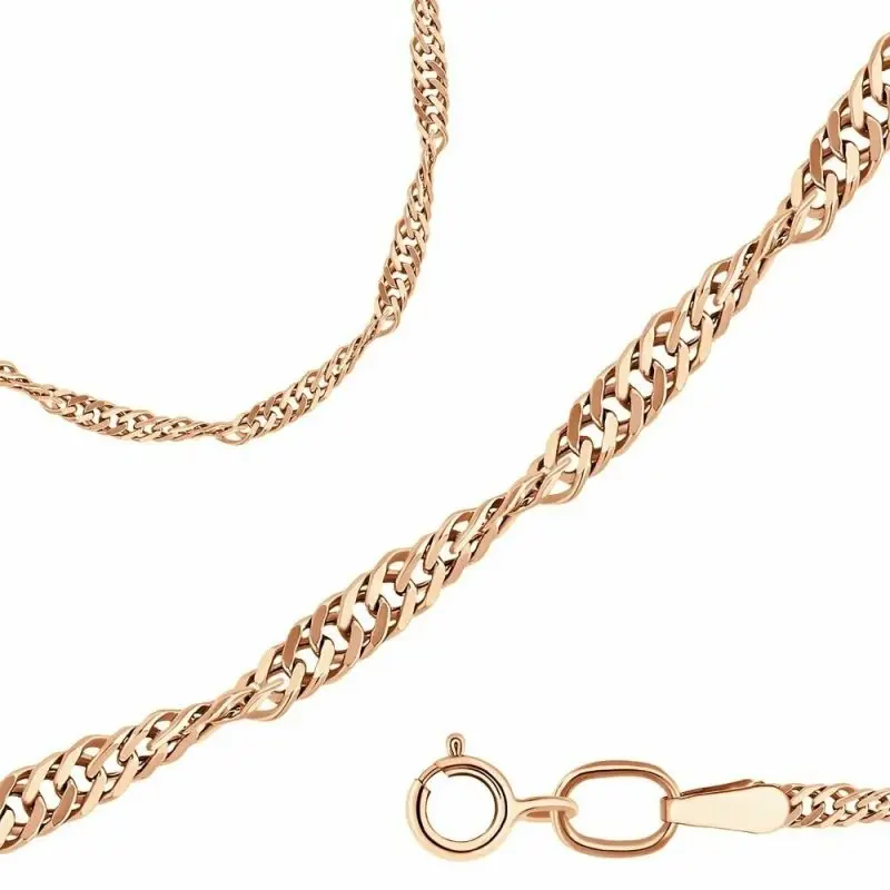 Браслет цепочный из красного золота