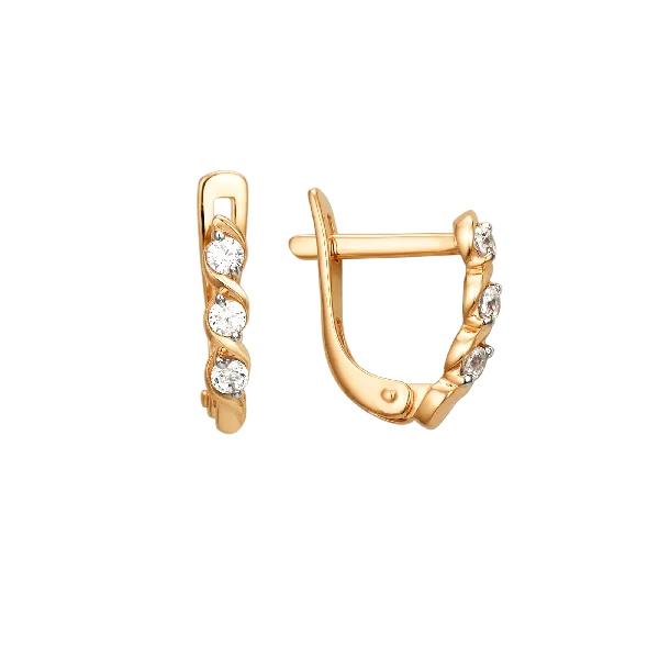 Серьги детские из красного золота