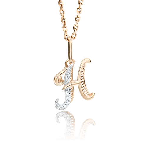 Подвеска буква из красного золота