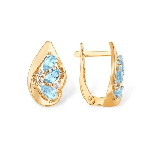 Серьги с английским замком из красного золота