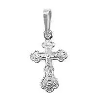 Подвеска крест из комбинированного золота без вставок