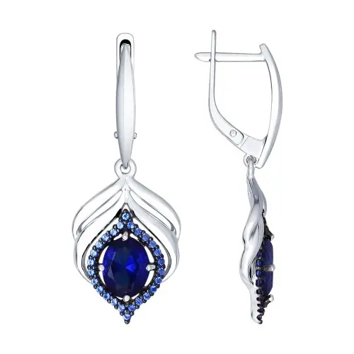 Серьги подвесные из серебра