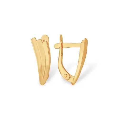 Серьги с английским замком из комбинированного золота