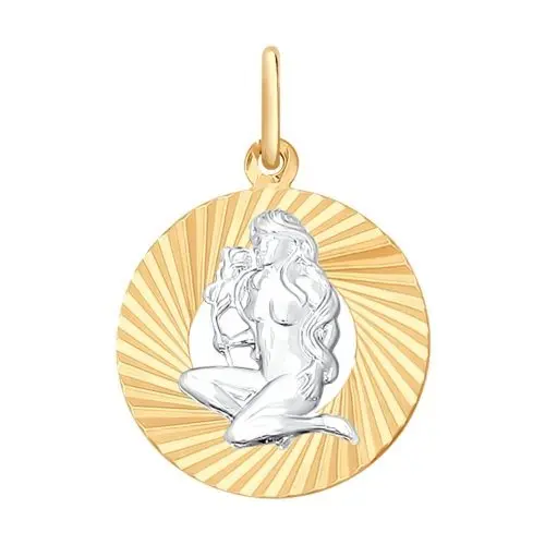 Подвеска знак зодиака из комбинированного золота