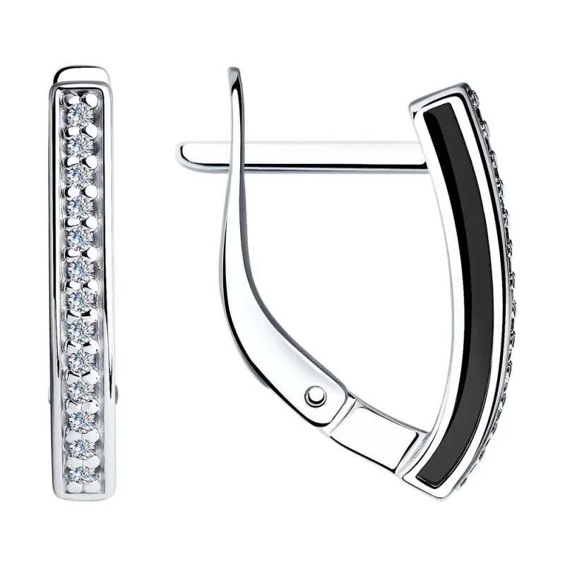 Серьги с английским замком из серебра