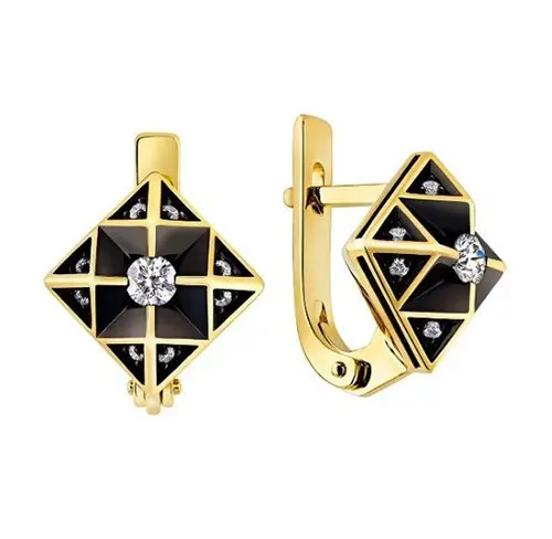 Серьги с английским замком из белого золота