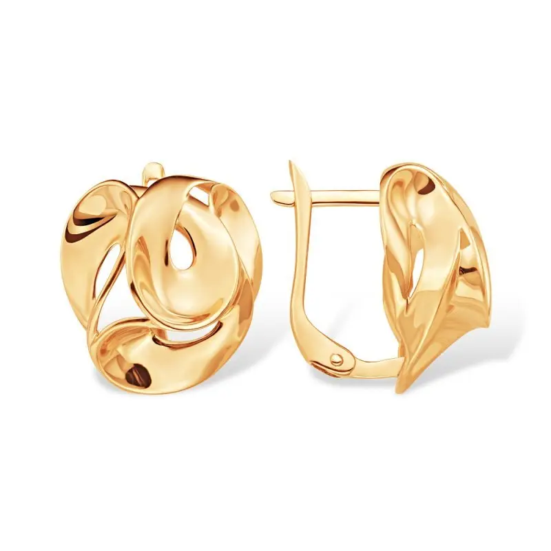 Серьги с английским замком из красного золота