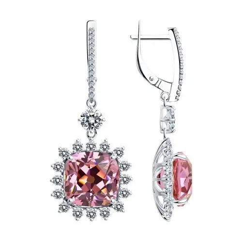 Серьги подвесные из серебра