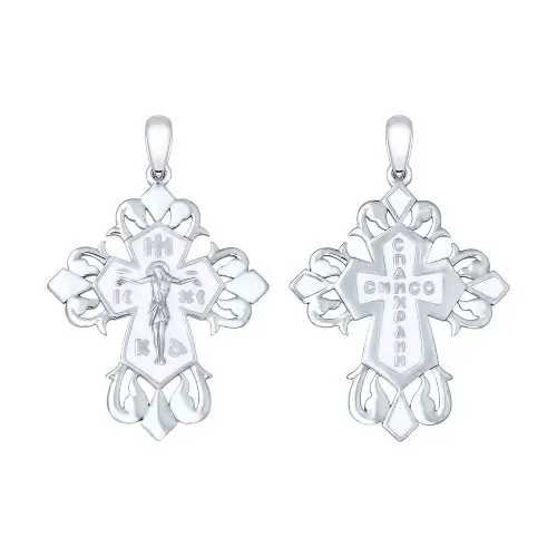 Подвеска крест из серебра